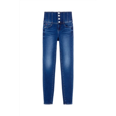 Vaquero slim fit de tiro alto Azul claro