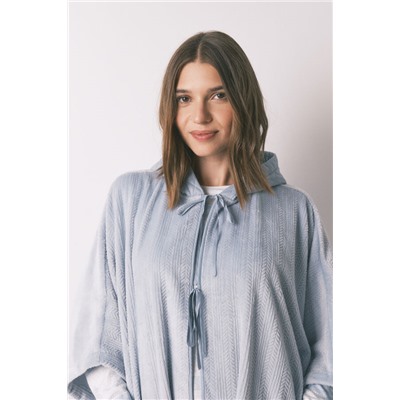 Poncho corto polar relieve azul