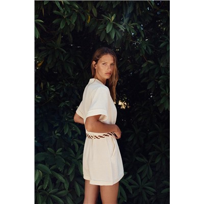BRAIDED BELT PLAYSUIT