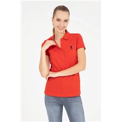 Kadın Kırmızı Basic Polo Yaka Tişört