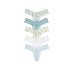 Victoria's Secret 5-Pack Bridal Lace Thong Panties