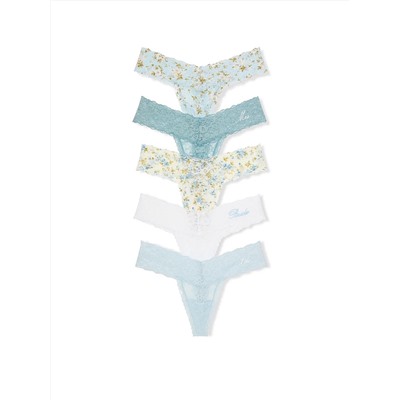 Victoria's Secret 5-Pack Bridal Lace Thong Panties