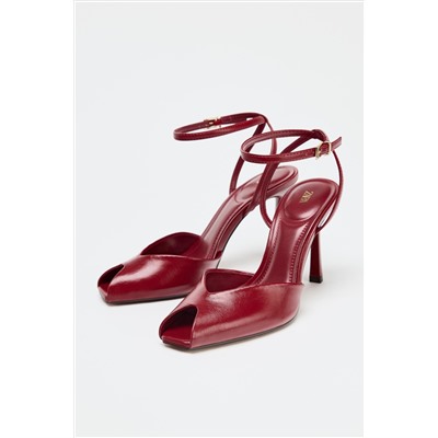 STILETTO HEEL ANKLE STRAP SANDALS