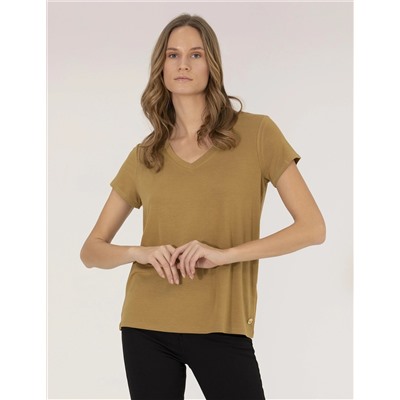 Yeşil Comfort Fit Basic Tişört