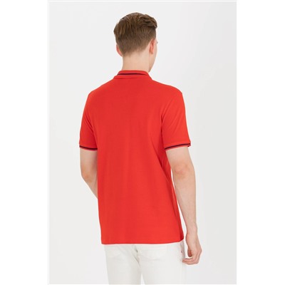 Erkek Kırmızı Basic Polo Yaka Tişört