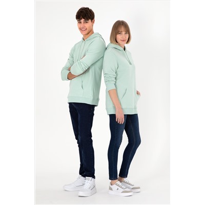 Erkek Su Yeşili Basic Sweatshirt