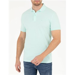 Açık Yeşil Slim Fit Polo Yaka Basic Tişört