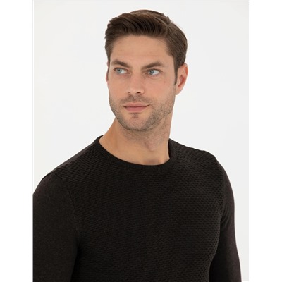 Kahverengi Slim Fit Kazak