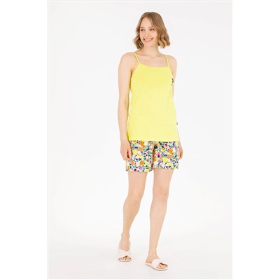 Kadın Neon Sarı Pijama Takımı
