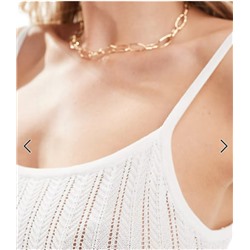 ASOS DESIGN pointelle scoop neck maxi dress in cream
