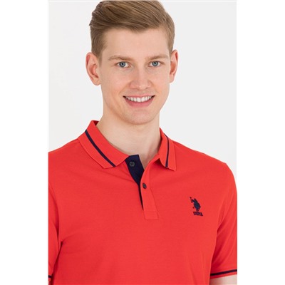 Erkek Kırmızı Basic Polo Yaka Tişört