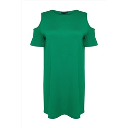 Yeşil A-line Cut-Out Detaylı Örme Elbise TBBSS22EL2986