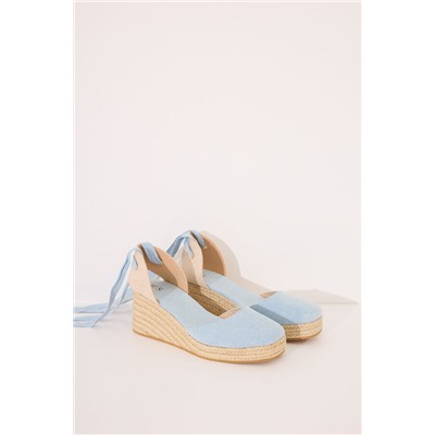 Sandalias esparto azul plataforma