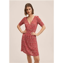 Vestido plisado estampado -  Mujer | MANGO OUTLET España