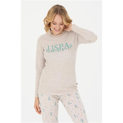 Kadın Gri Melanj Pijama Takımı