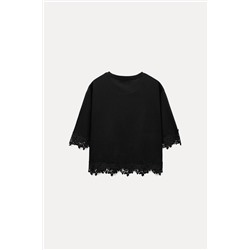LACE COTTON T-SHIRT