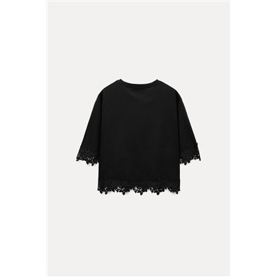 LACE COTTON T-SHIRT