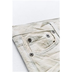 FEW ITEMS LEFT TRF CREASED-EFFECT COATED MID-RISE JEANS