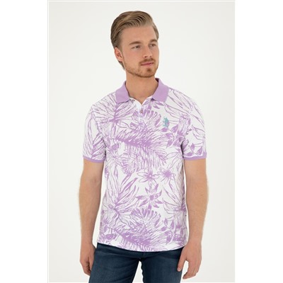 Erkek Regular Fit Polo Yaka Lila Tişört
