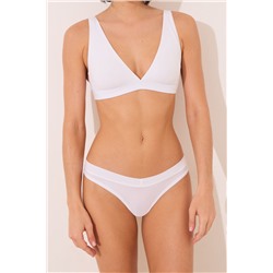 Tanga lisa algodón blanco