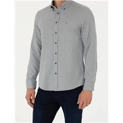 Haki Slim Fit Uzun Kollu Gömlek