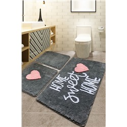 Chilai Home Home Sweet Home Füme 3 Lu Set 60x100 Cm 50x60 Cm 40x60 Cm Klozet Takımı 8682125938981