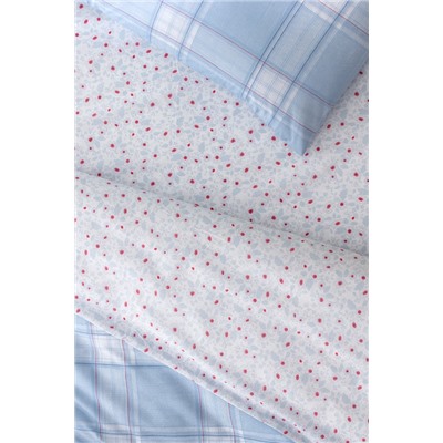 Blanch King Size %100 Pamuk Ranforce Baskılı Nevresim Takımı - Mavi