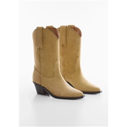 Botín piel estilo cowboy -  Mujer | MANGO OUTLET Melilla
