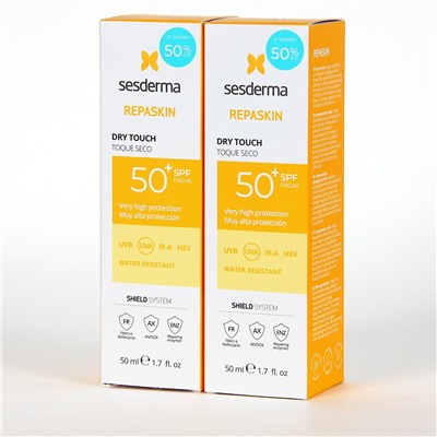 S*sd*rma PACK Duplo Repaskin Toque Seco SPF50+ 50 ml 50% Descuento Segundad Unidad