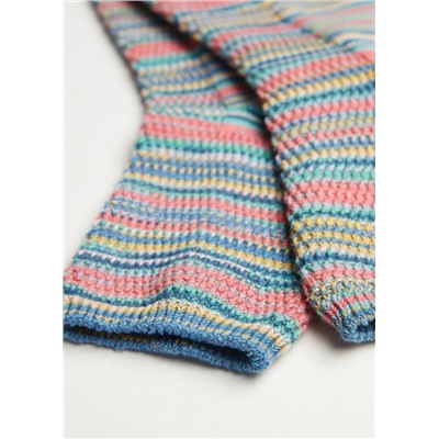 Mehrfarbige kurze Socken in Häkeloptik
