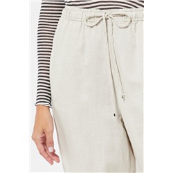 Pantalón relaxed fit de lino cintura alta - Blanco
