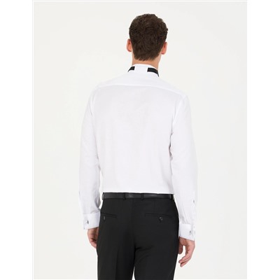 Beyaz Slim Fit Smokin Gömlek