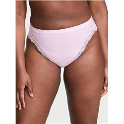 Seamless Lace-Trim High-Leg Brief Panty