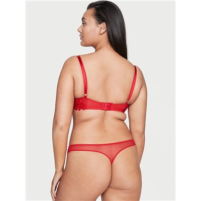 VERY SEXY Ziggy Glam Floral Embroidery Unlined Demi Bra