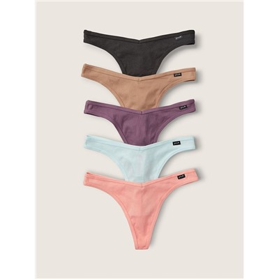 5-PACK COTTON THONG PANTY