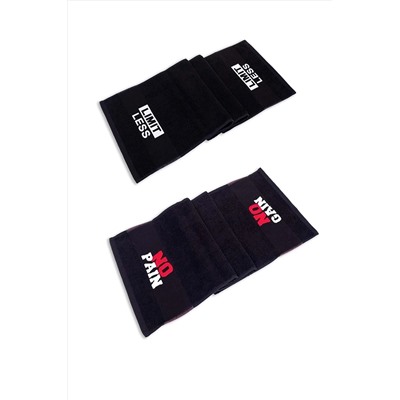 VevienHome Limitless - No Pain No Gain 30x100 Cm %100 Pamuklu 2'li Spor Havlusu Fitness Gym Golf Boks Havlusu SPRHAV00023
