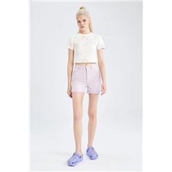 Defacto Skinny Fit Normal Bel Gabardin Şort X4708AZ22SM
