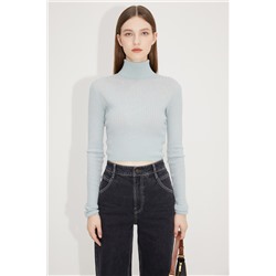 Jersey de lana y pelo de camello Celeste