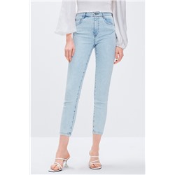 Vaquero skinny fit 7/8 de tiro alto Azul claro