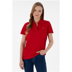 Kadın Kırmızı Basic Polo Yaka Tişört
