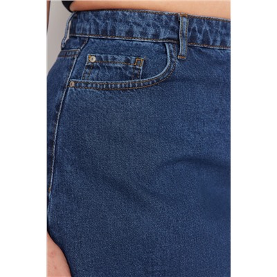 Mavi Yüksek Bel A Shape Denim Etek TBBAW23AZ00042