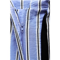 STRIPED TROUSERS WITH TURN-DOWN WAIST