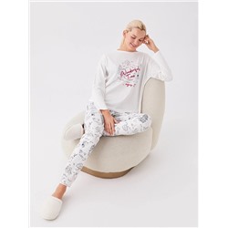 LC Waikiki Bisiklet Yaka Baskılı Uzun Kollu Kadın Pijama Takımı, LCW DREAM                                            
                                            Bisiklet Yaka Baskılı Uzun Kollu Kadın Pijama Takımı
