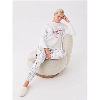 LC Waikiki Bisiklet Yaka Baskılı Uzun Kollu Kadın Pijama Takımı, LCW DREAM                                            
                                            Bisiklet Yaka Baskılı Uzun Kollu Kadın Pijama Takımı