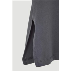 Antrasit Bisiklet Yaka %100 Pamuk Örme T-Shirt TBBSS23BF00030