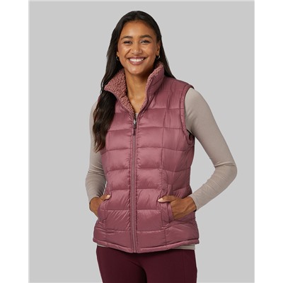 WOMEN'S REVERSIBLE SHERPA-LINED VEST
