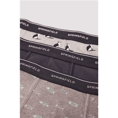 Pack 3 boxers gatos y pescados