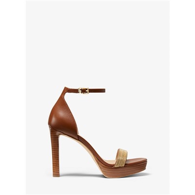 MICHAEL MICHAEL KORS Margot Embellished Leather Platform Sandal