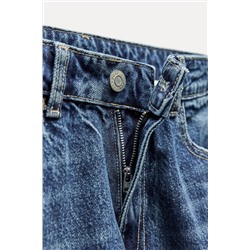 HIGH-WAIST TRF STOVE PIPE FOLDED JEANS