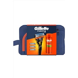 Gillette, Fusion 5 Yedek Bıçak 4'lü Set (Makine+Yedek Bıçak+Jel+Çanta)